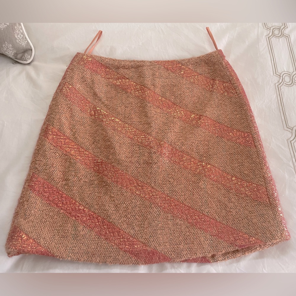 Chanel Mini Skirt, Tweed/Metallic Peach and Pinks 36 (size 4).